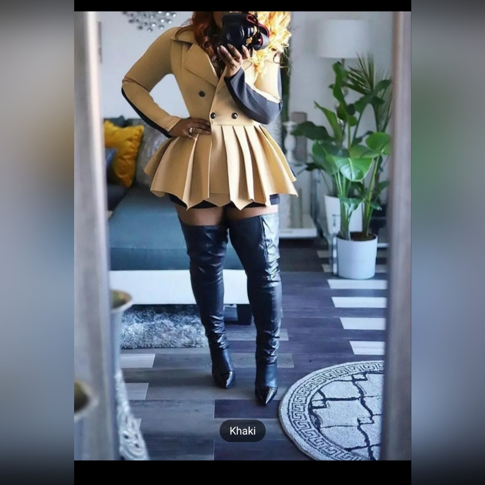 Khaki jacket dress